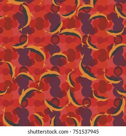 Seamless texture with a flock of dolphins under water, illustration for background