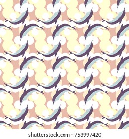 Seamless texture with a flock of dolphins under water, illustration for background