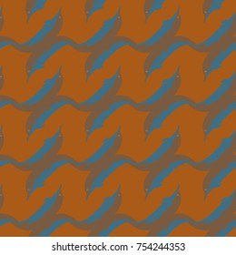Seamless texture with a flock of dolphins under water, illustration for background