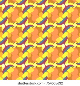 Seamless texture with a flock of dolphins under water, illustration for background