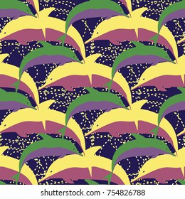 Seamless texture with a flock of dolphins under water, illustration for background