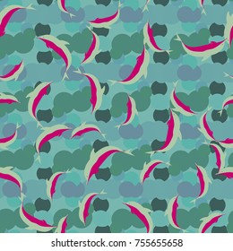 Seamless texture with a flock of dolphins under water, illustration for background
