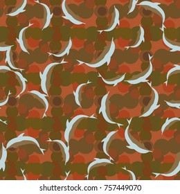 Seamless texture with a flock of dolphins under water, illustration for background