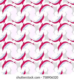 Seamless texture with a flock of dolphins under water, illustration for background