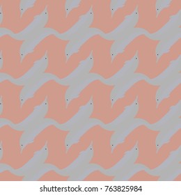 Seamless texture with a flock of dolphins under water, illustration for background