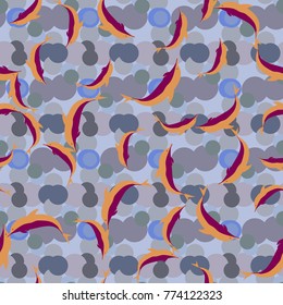 Seamless texture with a flock of dolphins under water, illustration for background