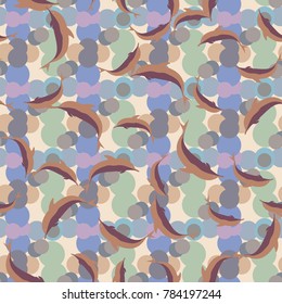 Seamless texture with a flock of dolphins under water, illustration for background