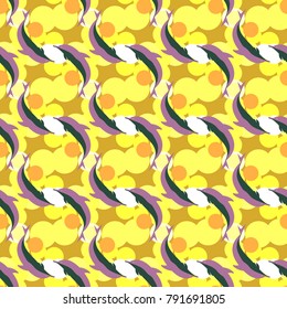 Seamless texture with a flock of dolphins under water, illustration for background