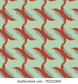 Seamless texture with a flock of dolphins under water, illustration for background