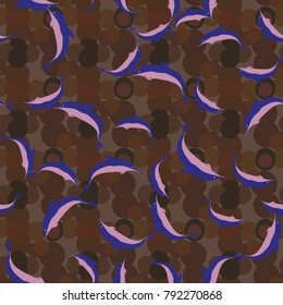 Seamless texture with a flock of dolphins under water, illustration for background