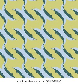 Seamless texture with a flock of dolphins under water, illustration for background