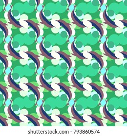 Seamless texture with a flock of dolphins under water, illustration for background
