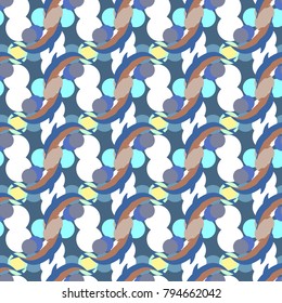 Seamless texture with a flock of dolphins under water, illustration for background
