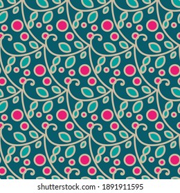 Seamless texture with floral arabic ornament. Vector vintage pattern. Oriental design for textile and cloth