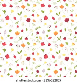 Seamless texture with floral background, pattern from flowers, botanical composition, wallpaper