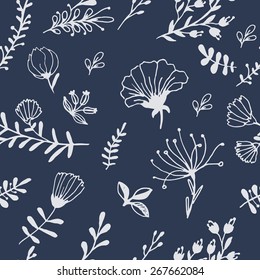 Seamless  texture with  floral elements . Fabric pattern