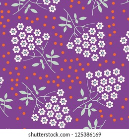 Seamless texture with floral elements. Vector art