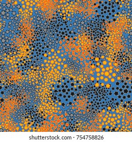 Seamless texture. Floral fireworks of 5 colors. Glamorous camouflage. Pattern for 3d modeling, design, wallpapers and textiles.