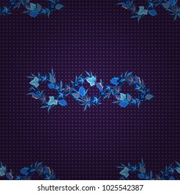 Seamless texture of floral ornament in blue, violet and purple colors. Optical illusion. Vector illustration good for the interior design, printing, web and textile design.