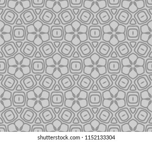 Seamless texture of floral ornament. Modern geometric pattern. For scrapbooking, background, interior. Vector illustration.