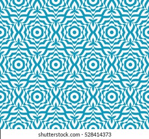 Seamless texture of floral ornament. Optical illusion. Vector illustration. For the interior design, printing, web and textile design.