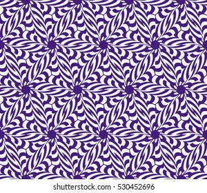 Seamless texture of floral ornament. Optical illusion. Vector illustration. For the interior design, printing, web and textile