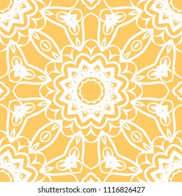Seamless texture of floral ornament. Super vector illustration. For the interior design, printing, web and print textile.
