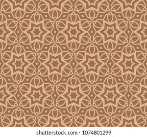 Seamless texture of floral ornament. Vector illustration. For the interior design, printing, web and textile, floral symbol
