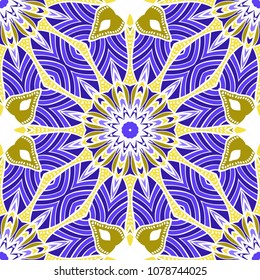 Seamless texture of floral ornament. Vector illustration. For the interior design, printing, web and textile, fashion print