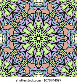 Seamless texture of floral ornament. Vector illustration. For the interior design, printing, web and textile, fashion print