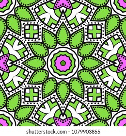 Seamless texture of floral ornament. Vector illustration. For the interior design, printing, web and textile, fashion print