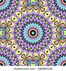 Seamless texture of floral ornament. Vector illustration. For the interior design, printing, web and textile, fashion print