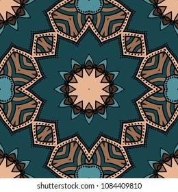 Seamless texture of floral ornament. Vector illustration. For the interior design, printing, web and textile, fashion print