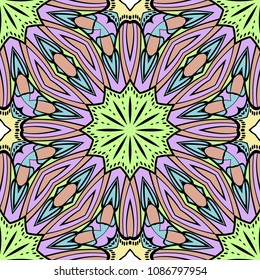 Seamless texture of floral ornament. Vector illustration. For the interior design, printing, web and textile, fashion print