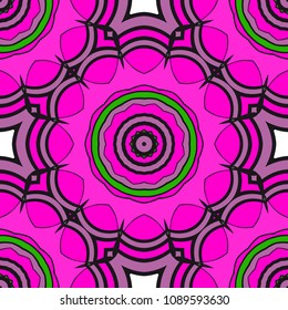 Seamless texture of floral ornament. Vector illustration. For the interior design, printing, web and textile.