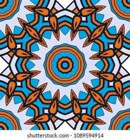 Seamless texture of floral ornament. Vector illustration. For the interior design, printing, web and textile.