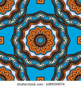 Seamless texture of floral ornament. Vector illustration. For the interior design, printing, web and textile.