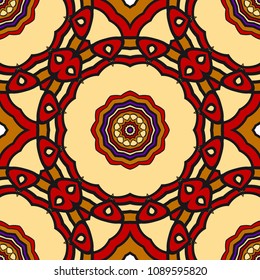 Seamless texture of floral ornament. Vector illustration. For the interior design, printing, web and textile.