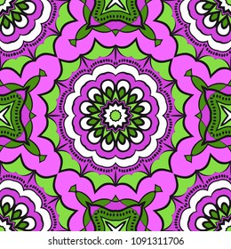 Seamless texture of floral ornament. Vector illustration. For the interior design, printing, web and textile, fashion print