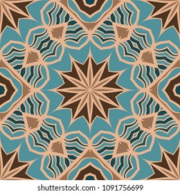 Seamless texture of floral ornament. Vector illustration. For the interior design, printing, web and textile, fashion print