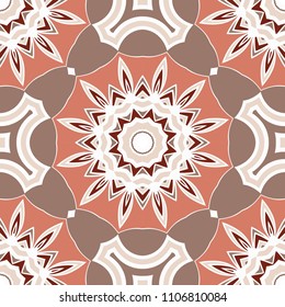 Seamless texture of floral ornament. Vector illustration. For the interior design, printing, web and textile.