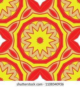 Seamless texture of floral ornament. Vector illustration. For the interior design, printing, web and textile, fashion print