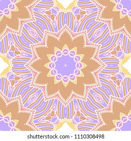 Seamless texture of floral ornament. Vector illustration. For the interior design, printing, web and textile, fashion print