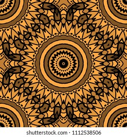 Seamless texture of floral ornament. Vector illustration. For the interior design, printing, web and textile, fashion print