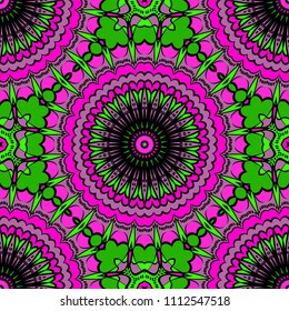 Seamless texture of floral ornament. Vector illustration. For the interior design, printing, web and textile, fashion print