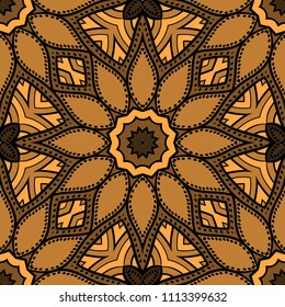 Seamless texture of floral ornament. Vector illustration. For the interior design, printing, web and textile, fashion print