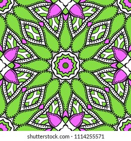 Seamless texture of floral ornament. Vector illustration. For the interior design, printing, web and textile, fashion print