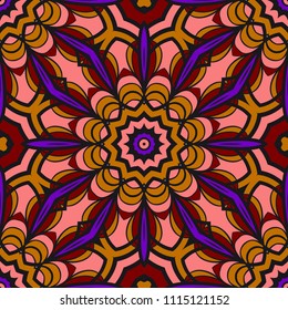 Seamless texture of floral ornament. Vector illustration. For the interior design, printing, web and textile.