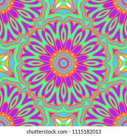 Seamless texture of floral ornament. Vector illustration. For the interior design, printing, web and textile, fashion print