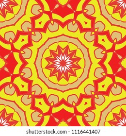 Seamless texture of floral ornament. Vector illustration. For the interior design, printing, web and textile, fashion print